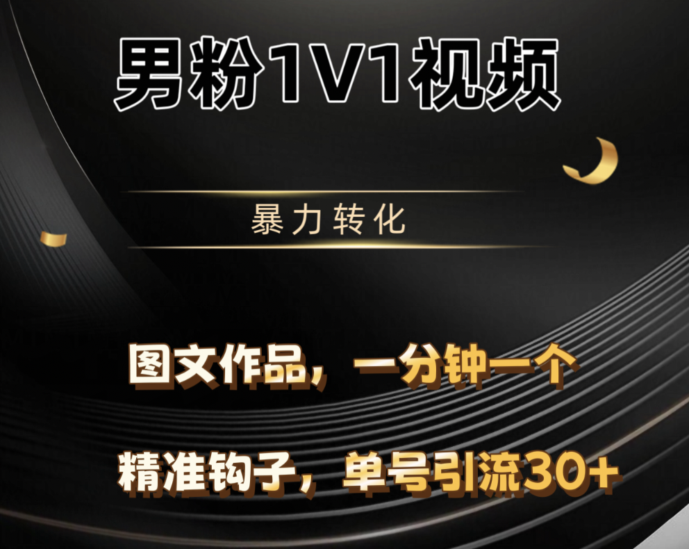 男粉1V1视频，硬改摄像头，高客单暴力转化，单日600+-千图副业网