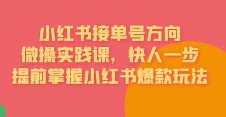 【副业项目6820期】接单号方向·小红书微操实践课，快人一步，提前掌握小红书爆款玩法-千图副业网