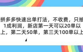 拼多多2天起店,只合作不卖课不收费,上架产品无偿对接,只需要你回...-千图副业网
