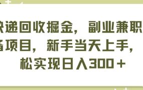 快递回收掘金,副业兼职必备项目,新手当天上手,轻松实现日入300+-千图副业网