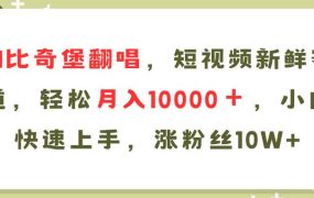 AI比奇堡翻唱歌曲,短视频新鲜赛道,轻松月入10000+,小白快速上手,...-千图副业网