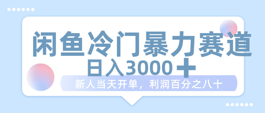 闲鱼冷门暴力赛道，一单 80%利润，新人轻松日入 1000+-千图副业网