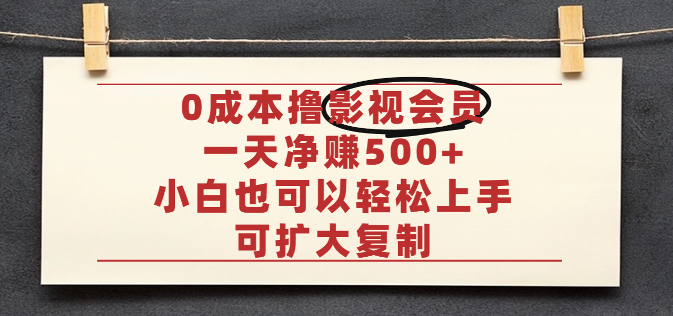 亲测,0成本可批量操作,靠卖影视会员实测月入30000+-千图副业网