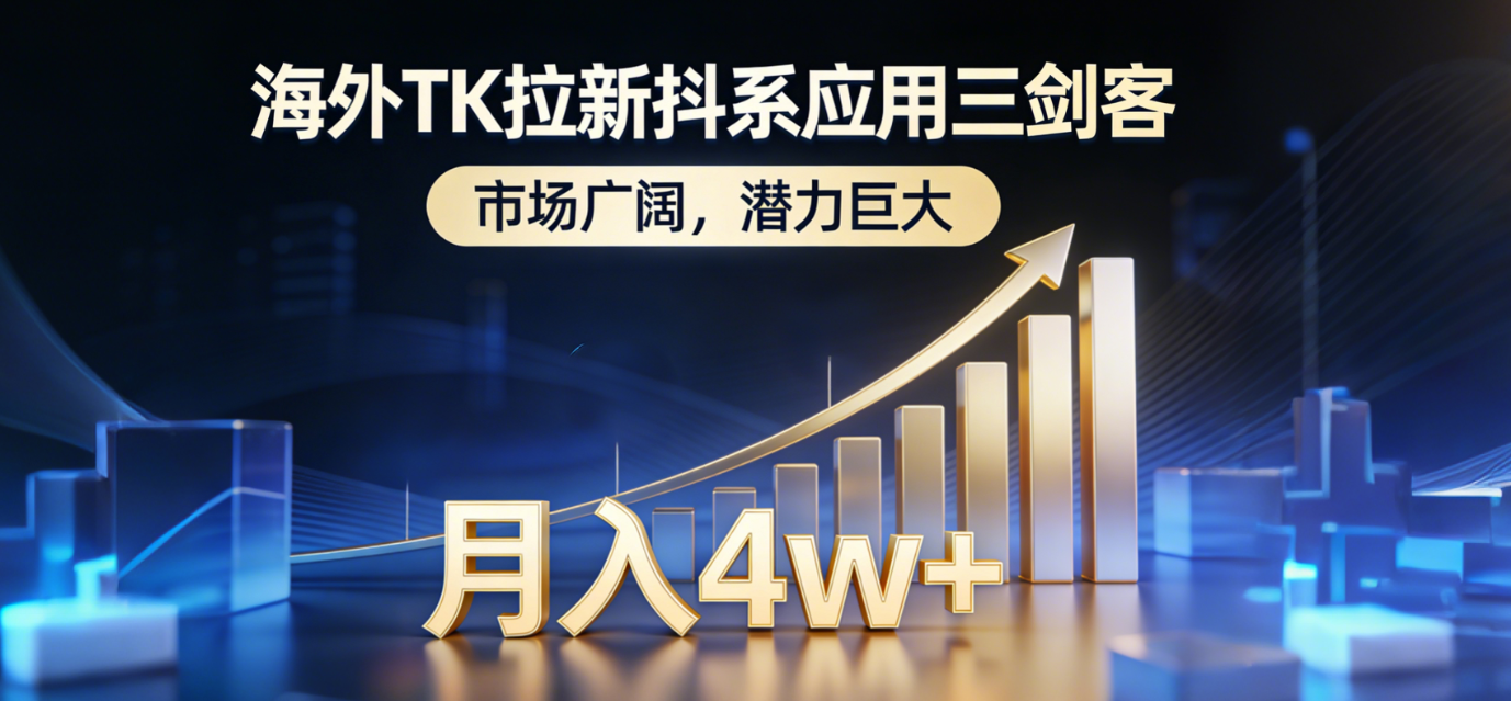 2026海外TK拉新抖系应用三剑客,市场广阔,潜力巨大,月入4w+-千图副业网
