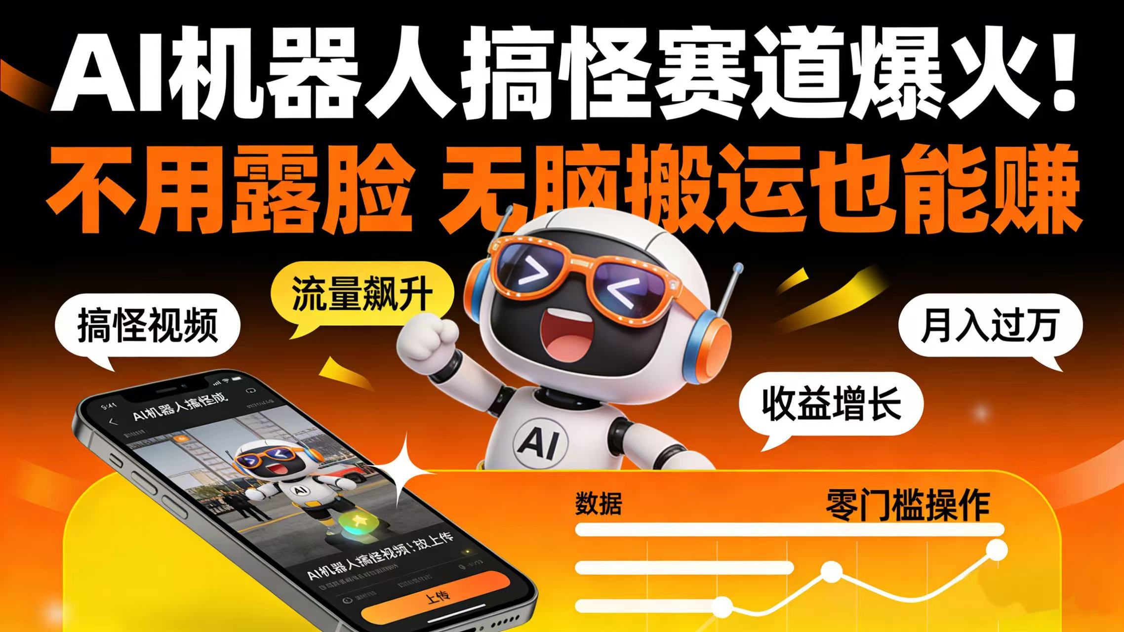 AI 机器人搞怪赛道爆火！不用露脸 无脑搬运也能赚-千图副业网
